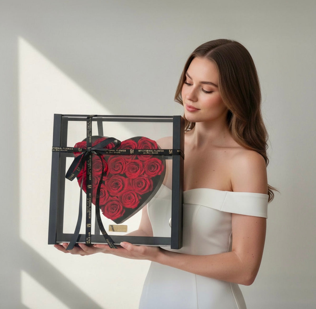 Acrylic Floating Heart Box in Luxe