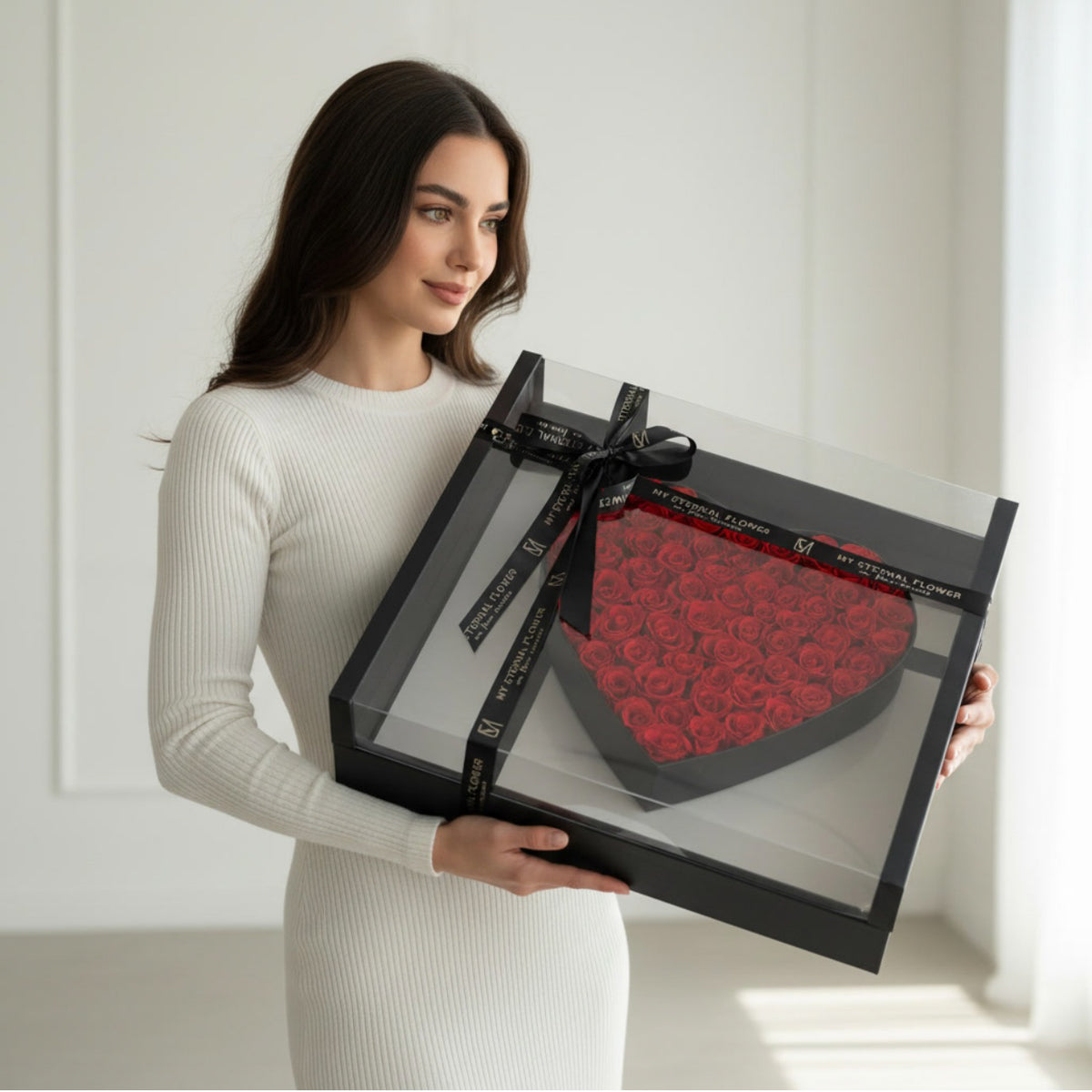 Acrylic Floating Heart Box in Grande