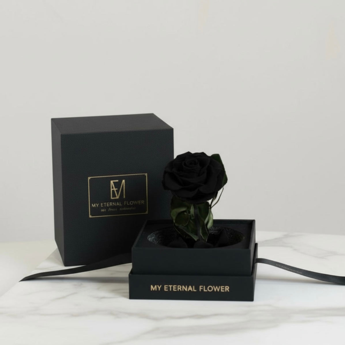 Mini Luxe Eternal Rose Dome in Noir Black