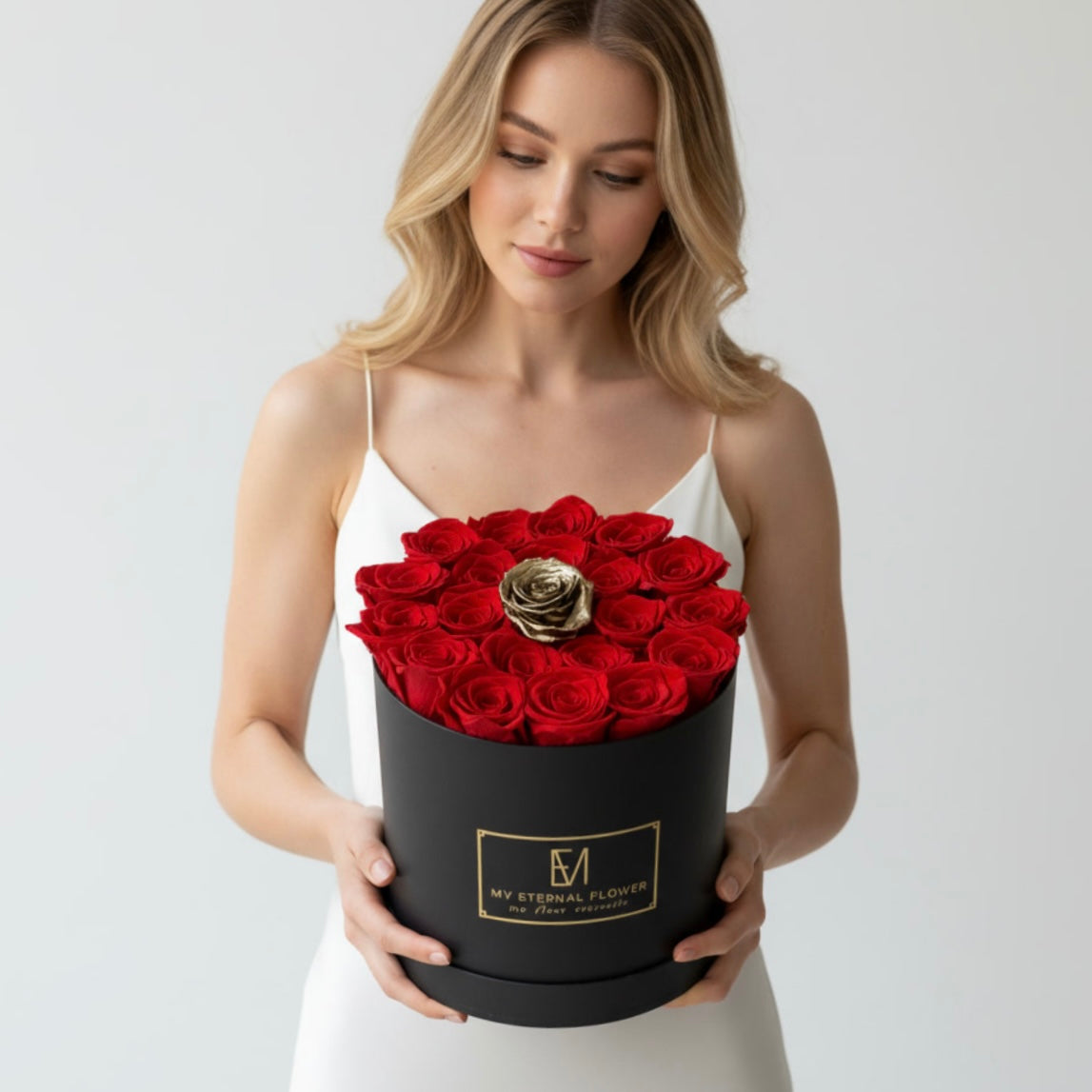 Grande Round Metallic - 20 Eternal Roses