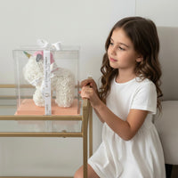 Mini White Unicorn Rose Bear