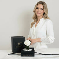 Mini Luxe Eternal Rose Dome in Blanc White