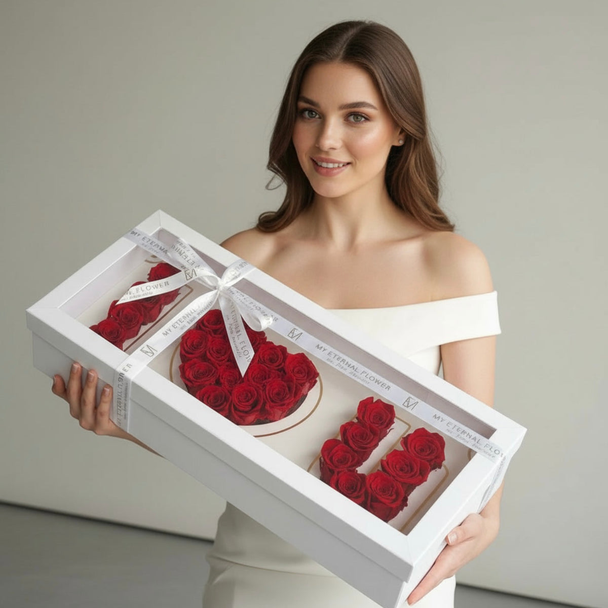 I Love You Rose Box in White