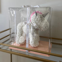 Grande White Unicorn Rose Bear
