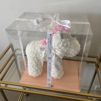 Grande White Unicorn Rose Bear