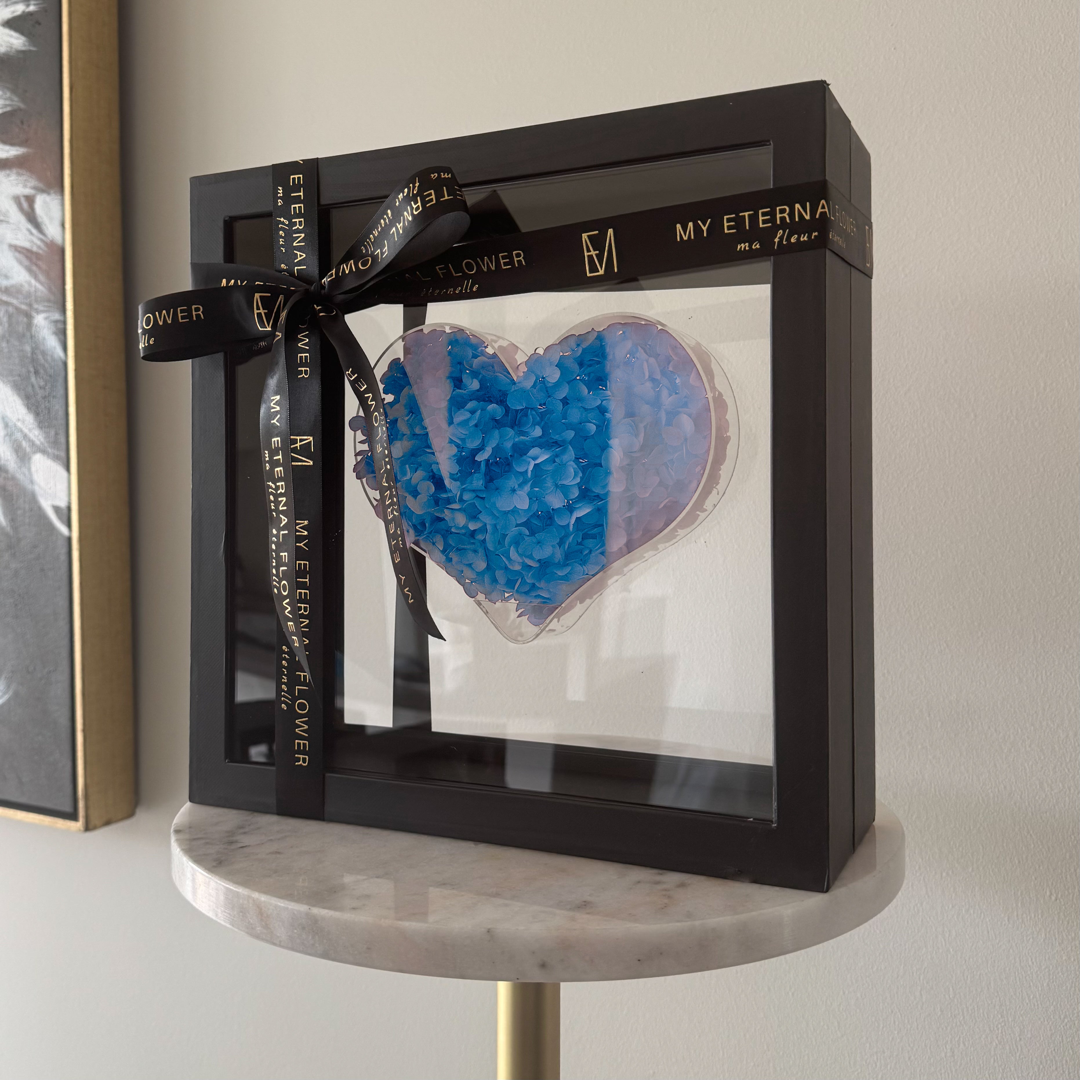 Floating Heart Blue Hydrangea Acrylic Box – My Eternal Flower
