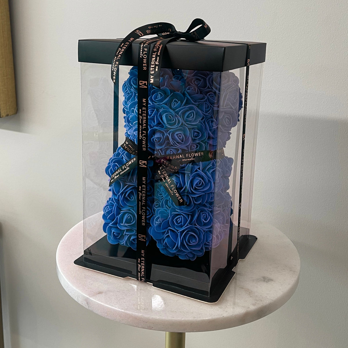 Mini Luxe Rose Bear 25cm in Aqua Blue (Free Gift Box) – My Eternal